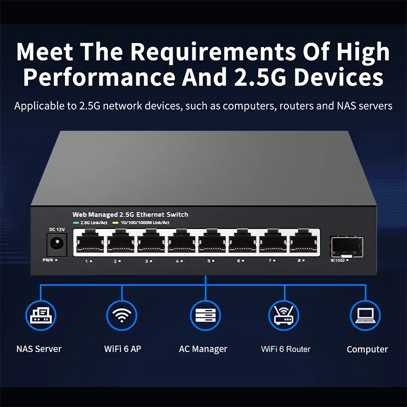 ONTi 2.5GbE Managed Switch 8 P - đánh giá và giá Sfp+ 10G Managed Switch 8 Port