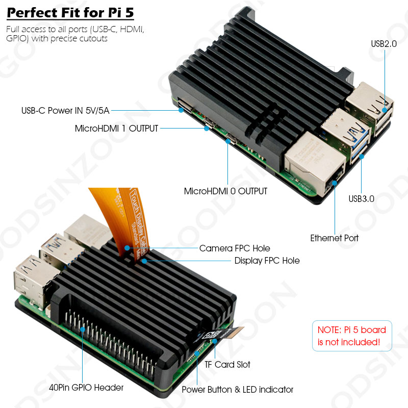 Raspberry Pi 5 Aluminum Armor  - đánh giá và giá Raspberry Pi 5 8Gb