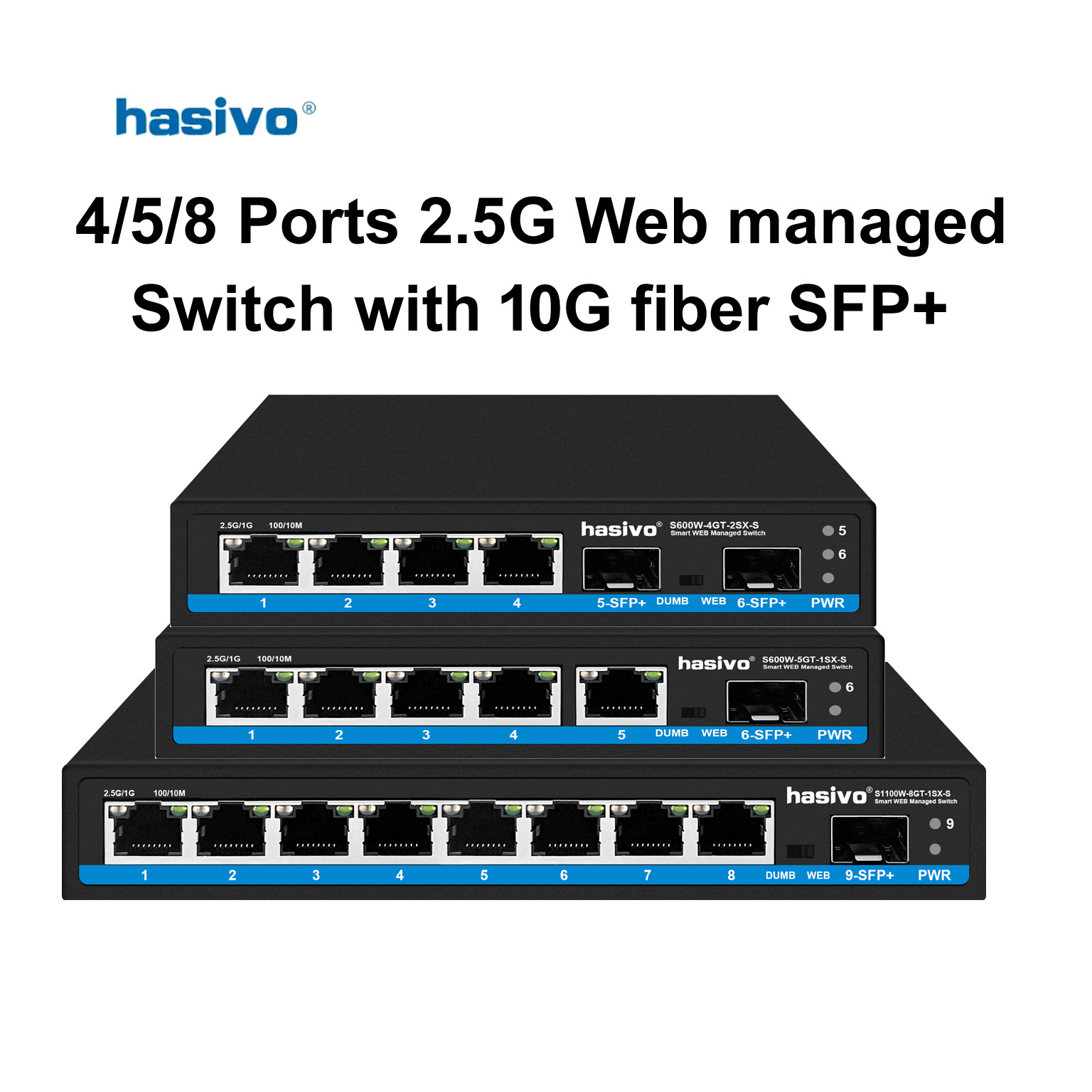 Hasivo 2.5G Network Switch 4/5 - đánh giá và giá Sfp+ 10G Managed Switch 8 Port