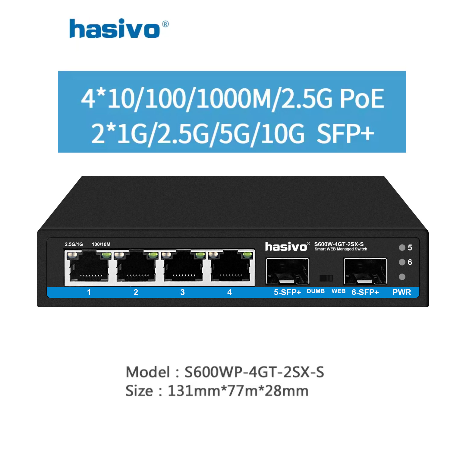 Hasivo 2.5G Network Switch 4/5 - đánh giá và giá Sfp+ 10G Managed Switch 8 Port