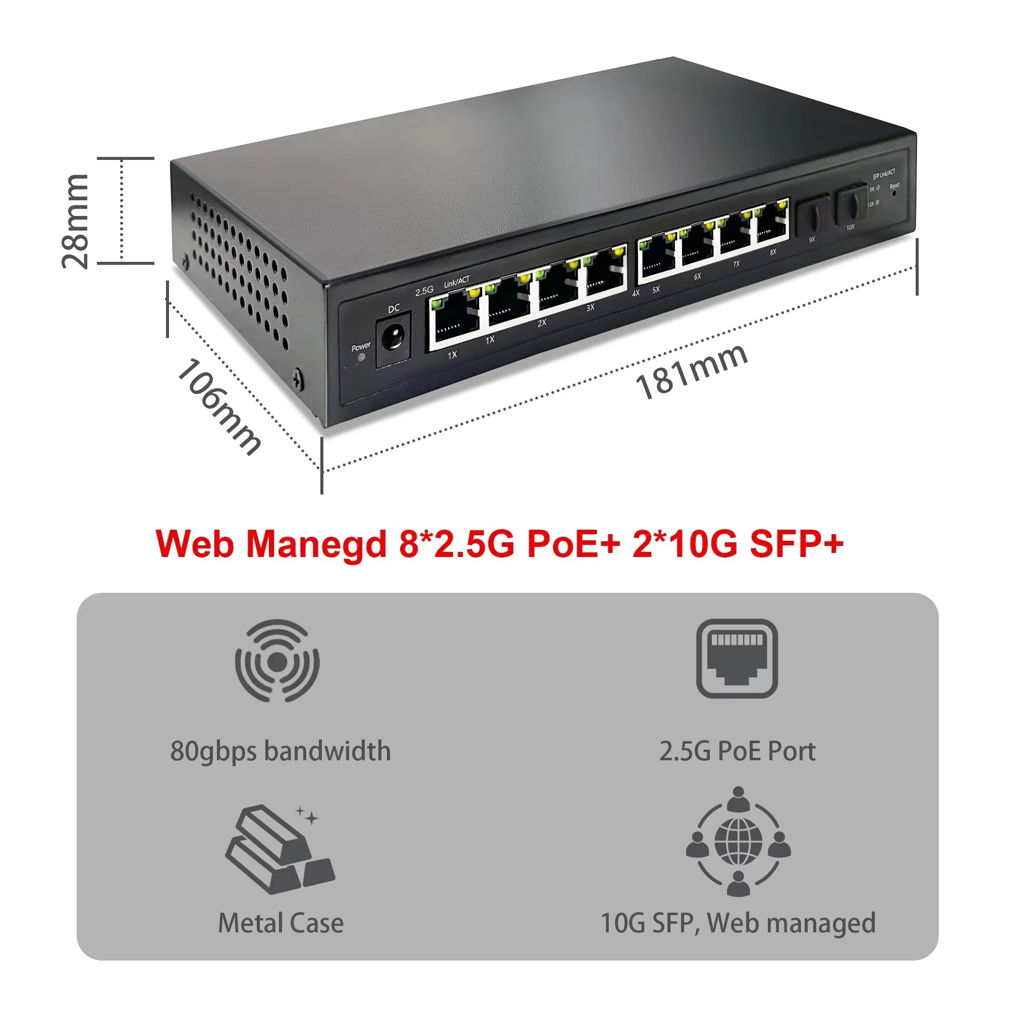 2.5G Smart Web Managed PoE Swi - đánh giá và giá Sfp+ 10G Managed Switch 8 Port
