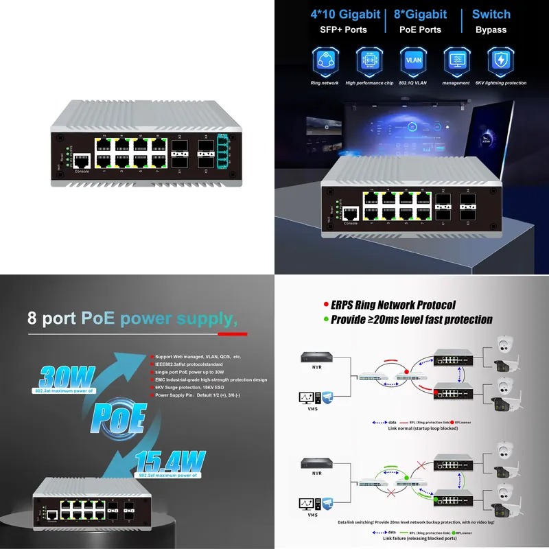 8-port PoE industrial manageme - đánh giá và giá Sfp+ 10G Managed Switch 8 Port