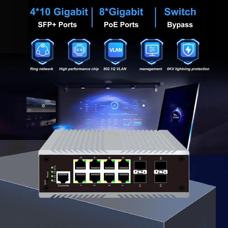 8-port PoE industrial manageme - đánh giá và giá Sfp+ 10G Managed Switch 8 Port